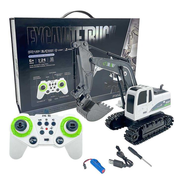 Excavadora c/ control remoto 1/18
