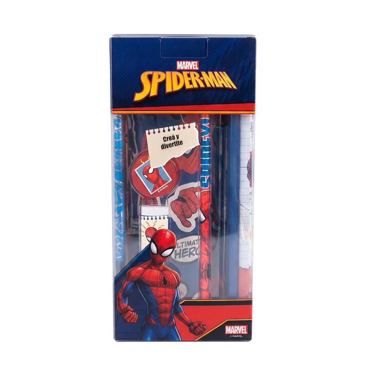 Set de actividades Spiderman c/cartuchera metálica 13pcs 6/48