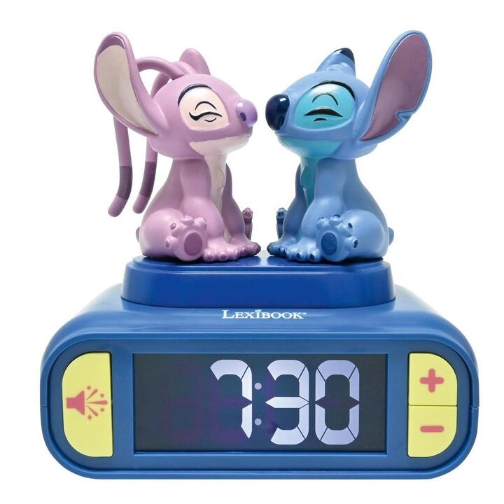 Reloj despertador Stitch & Angel con luz nocturna y sonidos 1/12