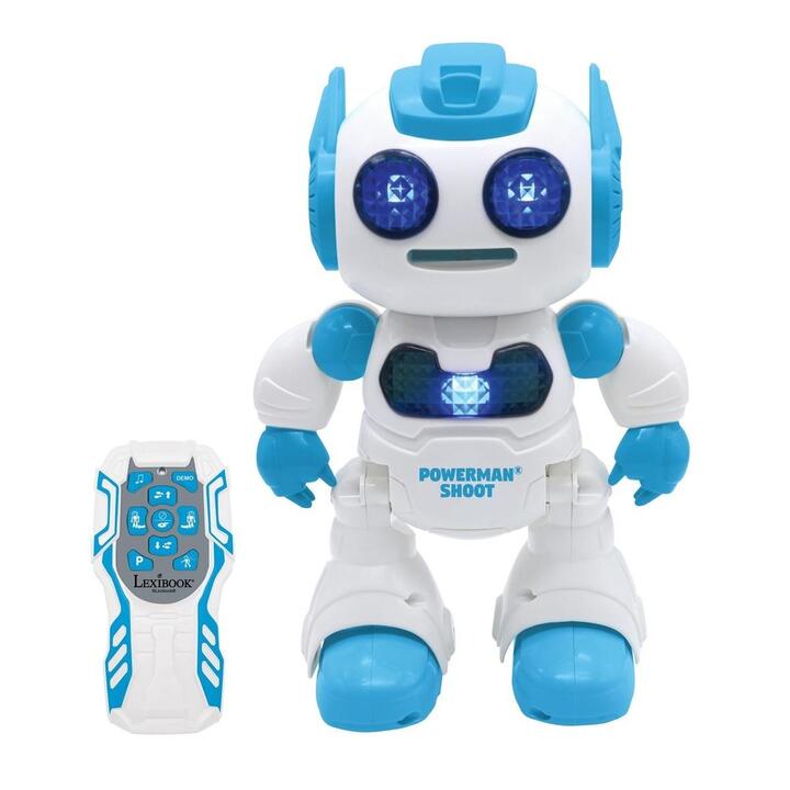Robot interactivo multifunción con luces y musica, funcion de baile, mando a distancia y 12 discos de espuma 1/12